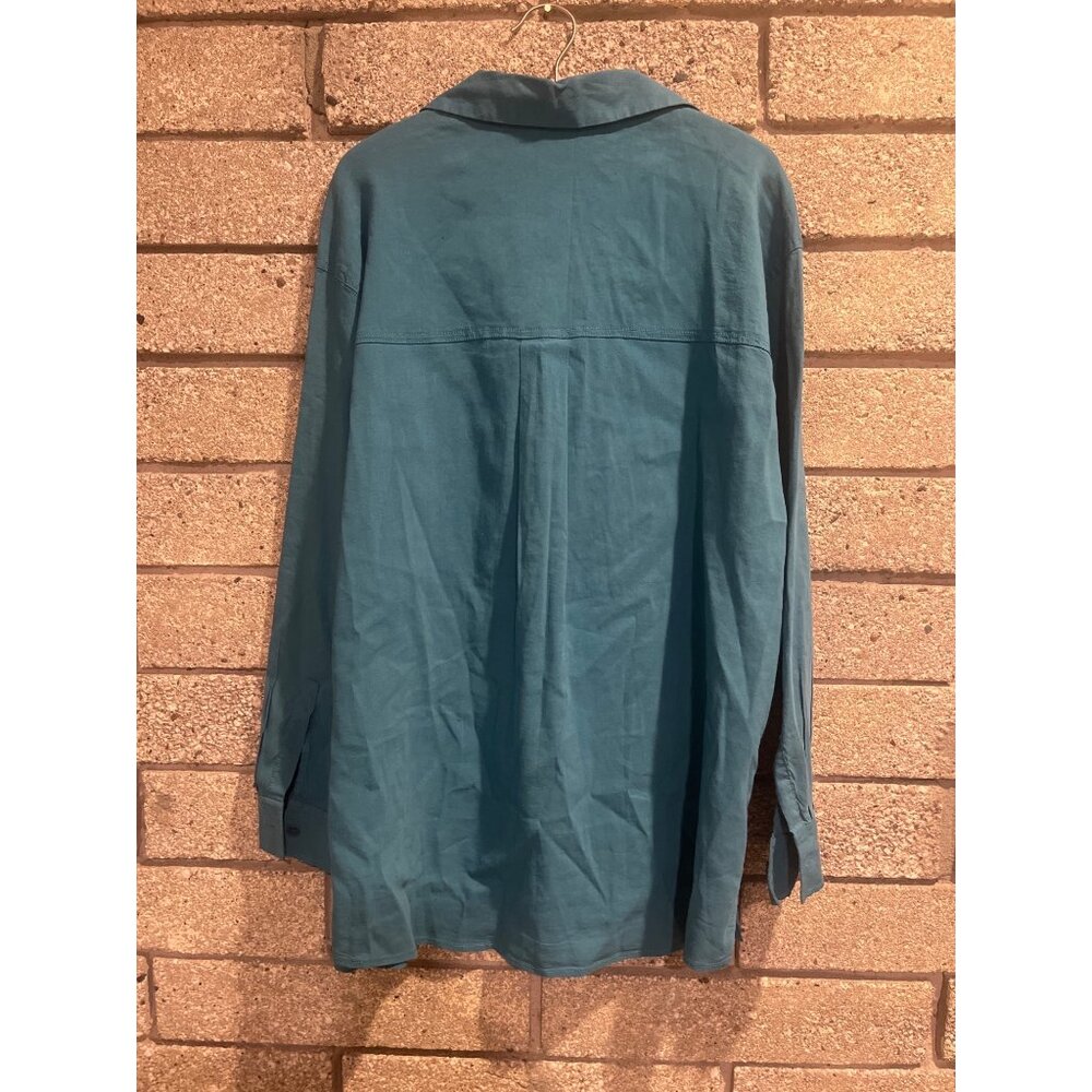 Eileen Fisher Womens Blue Button-Up Shirt L - Picture 8 of 9